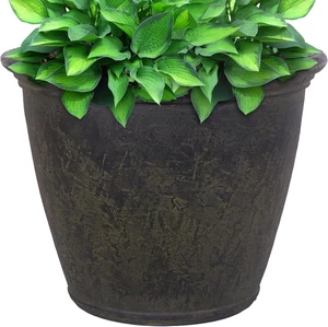 Sunnydaze Anjelica 24'' Large Plastic Planter Pot for Plants, Sable Sunnydaze Anjelica 24'' Large Plastic Planter Pot for Plants, Sable