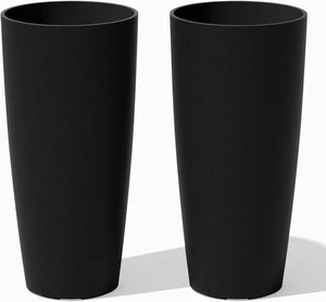 Veradek Mason Series Vega Planter - Tall Round Outdoor Planter with Shelf Veradek Mason Series Vega Planter - Tall Round Outdoor Planter with Shelf