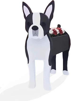 Boston Dog Planter, Flower Pot Gifts for Women
