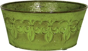 Home & Garden MPT01894 Fluer De Lis Series Metal Bowl Planter Flower Pot, 8", Color Tansy Green Home & Garden MPT01894 Fluer De Lis Series Metal Bowl Planter Flower Pot, 8", Color Tansy Green