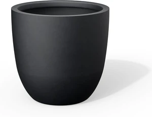 Kante Modern Home Minimalist 10" Dia Black Concrete Bowl Planter Kante Modern Home Minimalist 10" Dia Black Concrete Bowl Planter