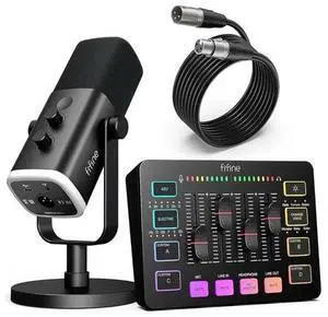 FIFINE Gaming Equipment Bundle, Dynamic XLR/USB Gaming Microphone Set With Mixer FIFINE Gaming Equipment Bundle, Dynamic XLR/USB Gaming Microphone Set With Mixer