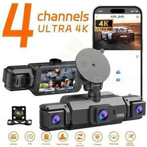 4 Channel Dash Cam for Cars 4k Car Camera 360 View Front Rear Inside Left Right 4 Channel Dash Cam for Cars 4k Car Camera 360 View Front Rear Inside Left Right