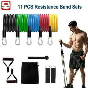 11 PC Resistance Bands Set Pull Rope Gym Home Fitness Workout Crossfit YogaTube 11 PC Resistance Bands Set Pull Rope Gym Home Fitness Workout Crossfit YogaTube