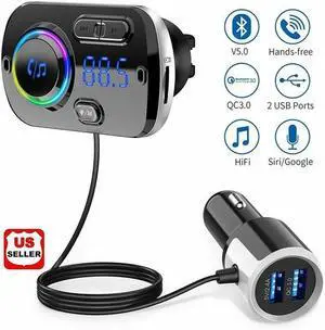 Handsfree Bluetooth FM Transmitter Wireless Radio Adapter Car Kit Mp3 Player USB Handsfree Bluetooth FM Transmitter Wireless Radio Adapter Car Kit Mp3 Player USB