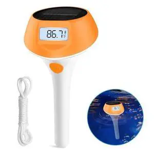 Pool Solar Powered Digital Thermometer IP68 Waterproof with Rope for Outdoor New Pool Solar Powered Digital Thermometer IP68 Waterproof with Rope for Outdoor New
