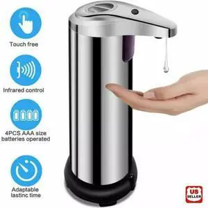 250ml Stainless Auto Handsfree Sensor Touchless Soap Dispenser Kitchen Bathroom 250ml Stainless Auto Handsfree Sensor Touchless Soap Dispenser Kitchen Bathroom