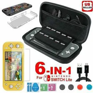 For Nintendo Switch Lite Carrying Case Bag+Shell Cover+Tempered Glass Protector For Nintendo Switch Lite Carrying Case Bag+Shell Cover+Tempered Glass Protector