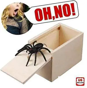 Wooden Prank Spider Scare Box Hidden in Case Trick Play Joke Scarebox Gag Toy Wooden Prank Spider Scare Box Hidden in Case Trick Play Joke Scarebox Gag Toy