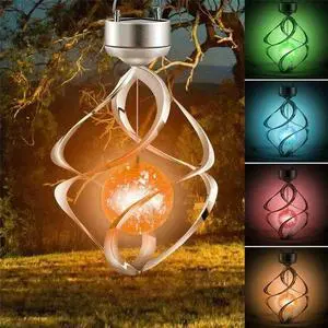 Solar Powered Wind Chimes LED Spiral Spinner Lamp Colour Changing Hanging Light Solar Powered Wind Chimes LED Spiral Spinner Lamp Colour Changing Hanging Light