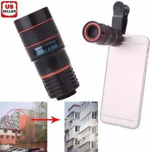 Universal 8X Zoom Lens Optical Clip Telephoto Telescope Cell Phone Camera Lens Universal 8X Zoom Lens Optical Clip Telephoto Telescope Cell Phone Camera Lens