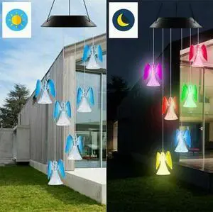 Solar Color Changing LED Angel Wind Chimes Home Garden Yard Decor Light Lamp US Solar Color Changing LED Angel Wind Chimes Home Garden Yard Decor Light Lamp US