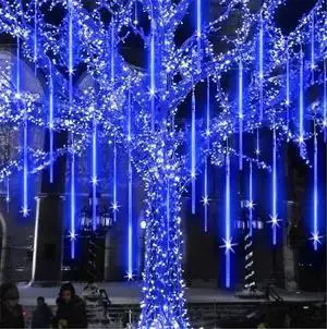 Solar Meteor Shower Light Waterproof Light Tube String Garden Outdoor Decor Blue Solar Meteor Shower Light Waterproof Light Tube String Garden Outdoor Decor Blue