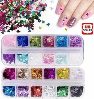 Nail Glitter Sequins Holographic Laser Butterfly Flakes Nail Art 3D Decoration Nail Glitter Sequins Holographic Laser Butterfly Flakes Nail Art 3D Decoration