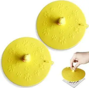 2 Pcs Yellow Duck Silicone Sewer Deodorant Mat 5.9 inch Bathtub Sewer Cover Plug 2 Pcs Yellow Duck Silicone Sewer Deodorant Mat 5.9 inch Bathtub Sewer Cover Plug