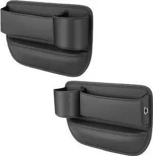2 PCS Auto Car Seat Gap Catcher Organiser Storage Box Pocket w/ Cup Holder Side 2 PCS Auto Car Seat Gap Catcher Organiser Storage Box Pocket w/ Cup Holder Side