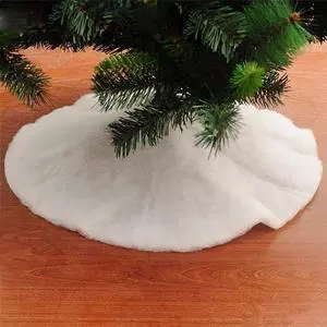 24"/60cm White Plush Xmas Tree Skirts Faux Fur Carpet Merry Christmas Decoration 24"/60cm White Plush Xmas Tree Skirts Faux Fur Carpet Merry Christmas Decoration