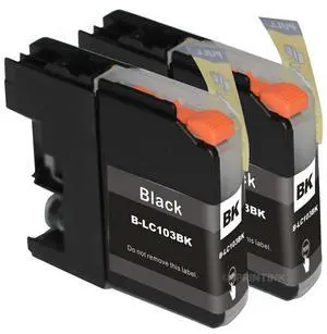 2 Pk LC103 LC-103 XL Black Ink Cartridges Fit For MFC-J870DW MFC-J875DW 2 Pk LC103 LC-103 XL Black Ink Cartridges Fit For MFC-J870DW MFC-J875DW