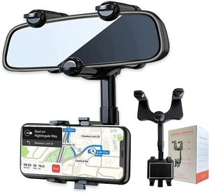 EPN 360° Car Phone Holder Rotatable, Retractable Rearview Mirror Mount Universal EPN 360° Car Phone Holder Rotatable, Retractable Rearview Mirror Mount Universal