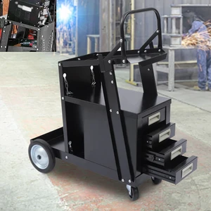 Welding Cart with 4 Drawers for MIG TIG Welder and Plasma Cutter 360° Rolling Welding Cart with 4 Drawers for MIG TIG Welder and Plasma Cutter 360° Rolling