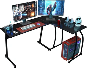 58" Computer Gaming Laptop Table L Shaped Desk Workstation Home Office Desk 58" Computer Gaming Laptop Table L Shaped Desk Workstation Home Office Desk