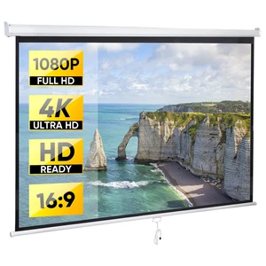 80" Projection Screen Manual Pull Down Projector Movie Theater 16:9 HD Display 80" Projection Screen Manual Pull Down Projector Movie Theater 16:9 HD Display