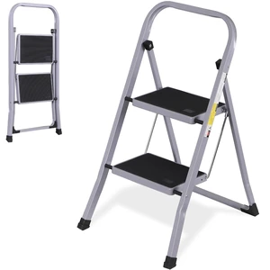 2 Steps Ladder Folding Anti-Slip Safety Steel Wide Pedal Handgrip 350Lbs Load 2 Steps Ladder Folding Anti-Slip Safety Steel Wide Pedal Handgrip 350Lbs Load