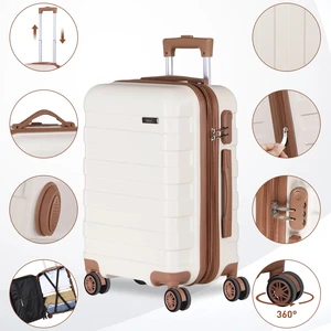 High Quality 22" Carry-On Suitcase Luggage with Spinner Wheels Expandable White High Quality 22" Carry-On Suitcase Luggage with Spinner Wheels Expandable White