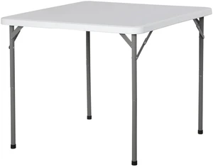 34" Portable Plastic Dining Card Table Fold-in-Half w/ Handle Outdoor Party 34" Portable Plastic Dining Card Table Fold-in-Half w/ Handle Outdoor Party