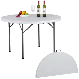 48" Round Bi-Folding Commercial Table Plastic Dining Card Table for Outdoor 48" Round Bi-Folding Commercial Table Plastic Dining Card Table for Outdoor