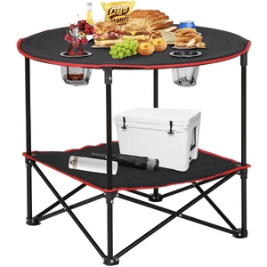 Folding Picnic Table Portable Outdoor Camping Table with 4 Cup Holders and Bags Folding Picnic Table Portable Outdoor Camping Table with 4 Cup Holders and Bags