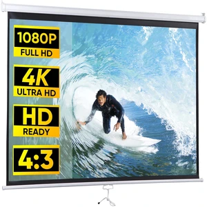 72" Roll Down Pull Down Projection Projector Screen 4:3 HD Movie Theater Home 72" Roll Down Pull Down Projection Projector Screen 4:3 HD Movie Theater Home