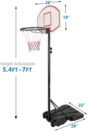 Portable 7ft Basketball Hoop Outdoor Adjustable Height Backboard System Kids Portable 7ft Basketball Hoop Outdoor Adjustable Height Backboard System Kids