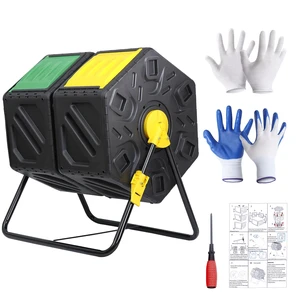 2X 37Gal Large Chamber Compost Tumbler Composter w/ 2 Sliding Doors 360° Fast 2X 37Gal Large Chamber Compost Tumbler Composter w/ 2 Sliding Doors 360° Fast