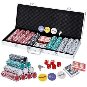 500PCS Poker Chip Set Table Game Aluminum Carry Case Blackjack Roulette 500PCS Poker Chip Set Table Game Aluminum Carry Case Blackjack Roulette