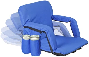 Reclining Stadium Seat Chair with Backrest & Armrests Cushion for Bleachers Blue Reclining Stadium Seat Chair with Backrest & Armrests Cushion for Bleachers Blue