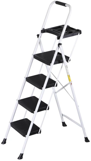 4 Step Ladder w/ Tool Tray Folding Step Stool w/ Wide Non-Slip Pedal & Handgrip 4 Step Ladder w/ Tool Tray Folding Step Stool w/ Wide Non-Slip Pedal & Handgrip