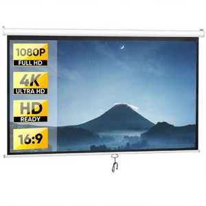 Projector Screen Pull Down 100 Inch 16:9 HD Portable Foldable Projection Screen Projector Screen Pull Down 100 Inch 16:9 HD Portable Foldable Projection Screen