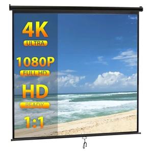 120" Projector Screen Manual Pull Down HD Screen 1:1 HD Projection Screen Black 120" Projector Screen Manual Pull Down HD Screen 1:1 HD Projection Screen Black