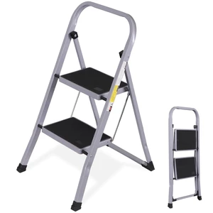 2 Step Ladder Folding Step Stool with Convenient Handgrip Handle 380 lbs Gray 2 Step Ladder Folding Step Stool with Convenient Handgrip Handle 380 lbs Gray