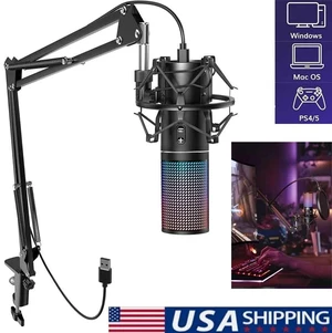 USB Podcast Microphone, Gaming PC Studio Mic Kit with Adjustable Arm Stand, Q9S USB Podcast Microphone, Gaming PC Studio Mic Kit with Adjustable Arm Stand, Q9S