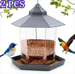 2x Hexagon House Bird Feeder - Squirrel Proof&1000ml Capacity Outdoor Hanging 2x Hexagon House Bird Feeder - Squirrel Proof&1000ml Capacity Outdoor Hanging