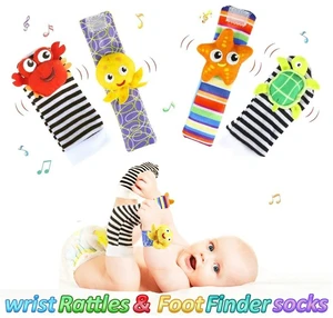 High Contrast Baby Toys Infant Rattle Socks and Wrist Rattles Set 0-12 Months High Contrast Baby Toys Infant Rattle Socks and Wrist Rattles Set 0-12 Months