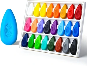 Unbreakable Easy-Grip Toddler Crayons - 24 Mess-Free Colors for Creative Play Unbreakable Easy-Grip Toddler Crayons - 24 Mess-Free Colors for Creative Play