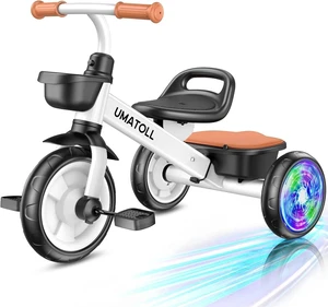 Durable Carbon Steel Trike for Toddlers 2-5 Safe & Fun with Light-Up Wheels Durable Carbon Steel Trike for Toddlers 2-5 Safe & Fun with Light-Up Wheels