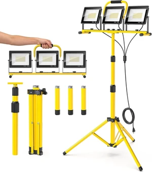 Foldable 21000-Lumen LED Work Light with Tripod for Construction Projects Foldable 21000-Lumen LED Work Light with Tripod for Construction Projects