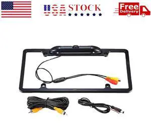 US License Plate Metal Frame Rear View Backup Camera CMOS HD LED Night Vision US License Plate Metal Frame Rear View Backup Camera CMOS HD LED Night Vision
