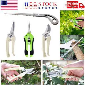 4 PCS Garden Tool - Mini Hand Saw, Curved Blade Trimmer, Pruning Shears Set 4 PCS Garden Tool - Mini Hand Saw, Curved Blade Trimmer, Pruning Shears Set