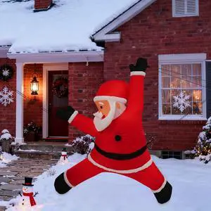 Hanging Christmas Inflatables Wearing Christmas Hat, Christmas Inflatables Decor Hanging Christmas Inflatables Wearing Christmas Hat, Christmas Inflatables Decor