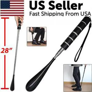 Shoe Horn Extra Long Handle Stainless Steel 28" Handled Metal Shoehorn Horns Shoe Horn Extra Long Handle Stainless Steel 28" Handled Metal Shoehorn Horns